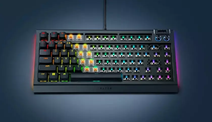 Для любителів кастомізації: Razer представила BlackWidow V4 75% Barebones — механічну клавіатуру без кнопок